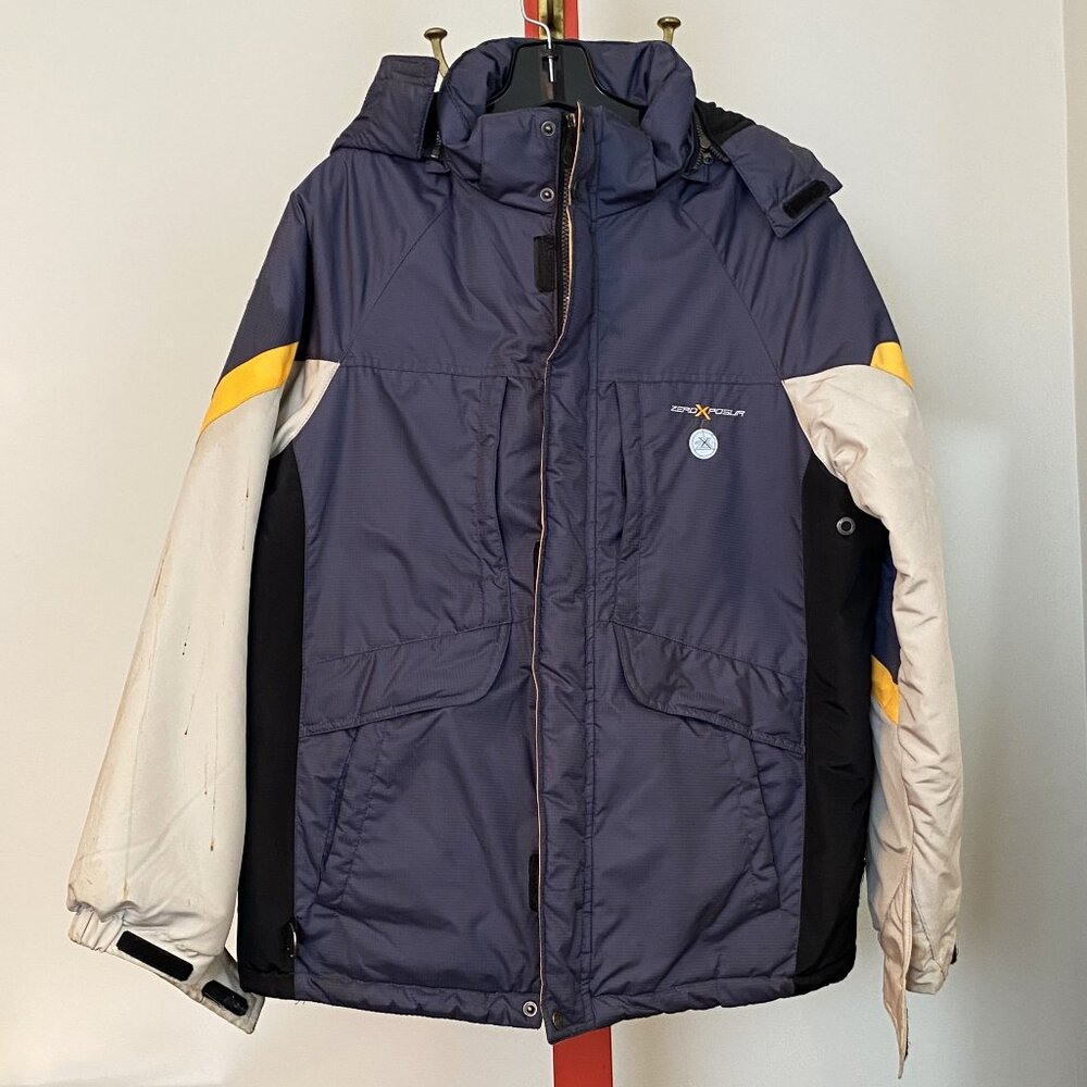ZeroxPosur Blue, White, and Yellow Ski Jacket